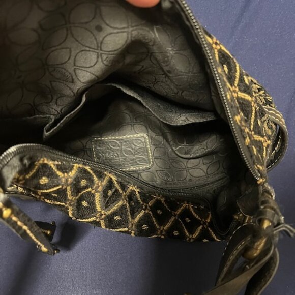 Fossil Floral/Geometric Fabric Shoulder Bag Adjustable Strap 11.5"x10.5" - Picture 11 of 16